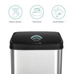 NINESTARS Touchless Motion Sensor Trash Can, 13 Gal