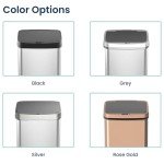 NINESTARS Touchless Motion Sensor Trash Can, 13 Gal