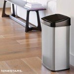NINESTARS Touchless Motion Sensor Trash Can, 13 Gal