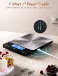 Digital Kitchen Scale - 33lb Rechargeable Stainless Steel