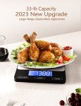 Digital Kitchen Scale - 33lb Rechargeable Stainless Steel