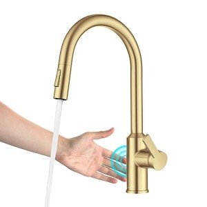 Kraus Oletto Touchless Kitchen Faucet in Brass
