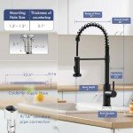 GIMILI Matte Black Touchless Kitchen Faucet with Sprayer