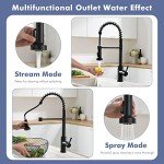 GIMILI Matte Black Touchless Kitchen Faucet with Sprayer
