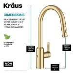 Kraus Oletto Touchless Kitchen Faucet in Brass