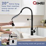 GIMILI Matte Black Touchless Kitchen Faucet with Sprayer