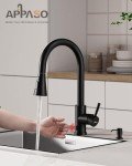 Touchless Matte Black Kitchen Faucet with Soap Dispenser