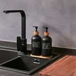 Stylish Black Soap Dispenser Set for Kitchen