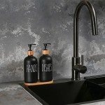 Stylish Black Soap Dispenser Set for Kitchen