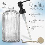 Stylish 18Oz Glass Soap Dispenser with Pump