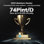 Smart 74 Pint Dehumidifier for Home & Basement