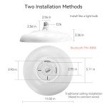 Smart LED Ceiling Light with Bluetooth Speaker, 11 Inch