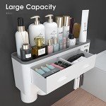 Bathroom Toothbrush Holder with Dispenser and Organizer