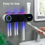 Wall-Mounted UV Toothbrush Holder and Sanitizer Set