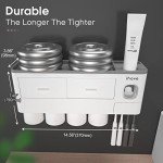 Bathroom Toothbrush Holder with Dispenser and Organizer