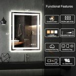 LED Backlit Bathroom Mirror with Anti-Fog, 24x32 Inch