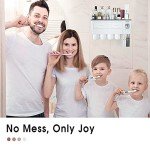 Bathroom Toothbrush Holder with Dispenser and Organizer