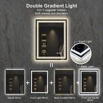 LED Backlit Bathroom Mirror with Anti-Fog, 24x32 Inch