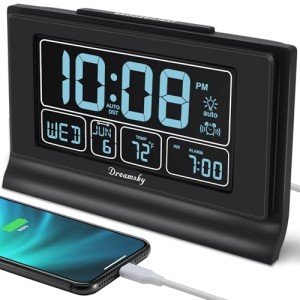 DreamSky Digital Alarm Clock with USB Port & Backup