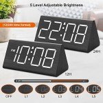 DreamSky Wooden Digital Alarm Clock for Bedrooms