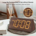 Wooden Digital Alarm Clock with USB Port