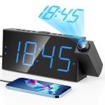 Rotatable Projection Alarm Clock with USB Charger