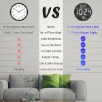Large LED Digital Wall Clock with Temperature Display