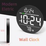 Large LED Digital Wall Clock with Temperature Display