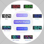 LED Digital Wall Clock with RGB Display