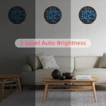 Large LED Digital Wall Clock with Temperature Display