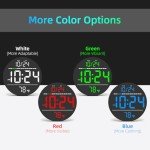 Large LED Digital Wall Clock with Temperature Display