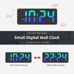 LED Digital Wall Clock with RGB Display