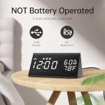 Wooden LED Digital Alarm Clock with 3 Alarms