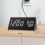 Wooden LED Digital Alarm Clock with 3 Alarms