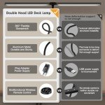 Eye-Caring Adjustable LED Desk Lamp with Clamp