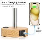 3-Way Dimmable Touch Bedside Table Lamp with USB