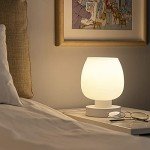 Dimmable Touch Bedside Lamp with Opal Shade