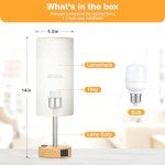 3-Way Dimmable Touch Bedside Table Lamp with USB
