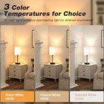 Versatile Bedside Lamp with USB Ports and 3 Colors