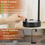 Set of 2 Dimmable Industrial Table Lamps with USB