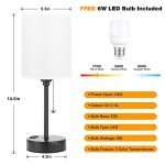 Versatile Bedside Lamp with USB Ports and 3 Colors