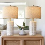 Modern Ceramic Table Lamp Set of 2 - White