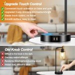 Touch Control Table Lamps with USB Ports and Outlet