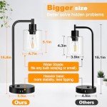 Touch Control Table Lamps with USB Ports and Outlet