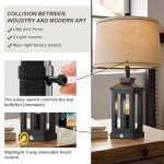 G-SAFAVA Retro Farmhouse Touch Control Table Lamp