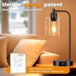 Touch Control Table Lamps with USB Ports and Outlet