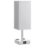 Touch Control Bedside Lamp with USB and AC Outlets