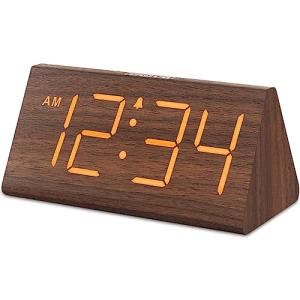 Wooden Digital Alarm Clock with USB Port