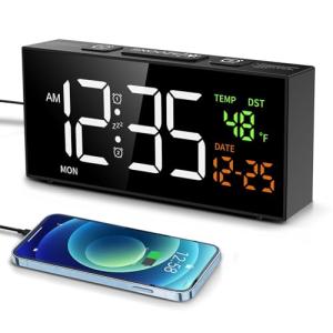 Digital Alarm Clock with Date, Temp & Snooze