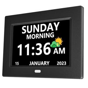 Digital Day & Date Clock for Seniors - 7 Inch